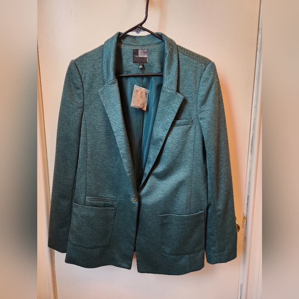 The Limited Lined Dark Teal Blazer